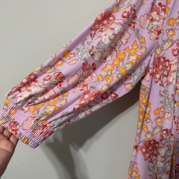 Wonderly Top Size 1X Purple Lilac Floral Boho Whimsical Prairie Flowy - Picture 8 of 15